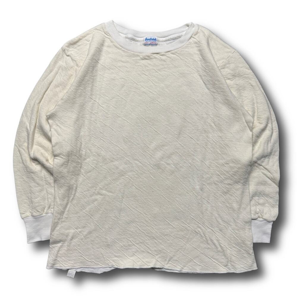 Duofold Knit Thermal 60s True Vintage White Collar Sweater